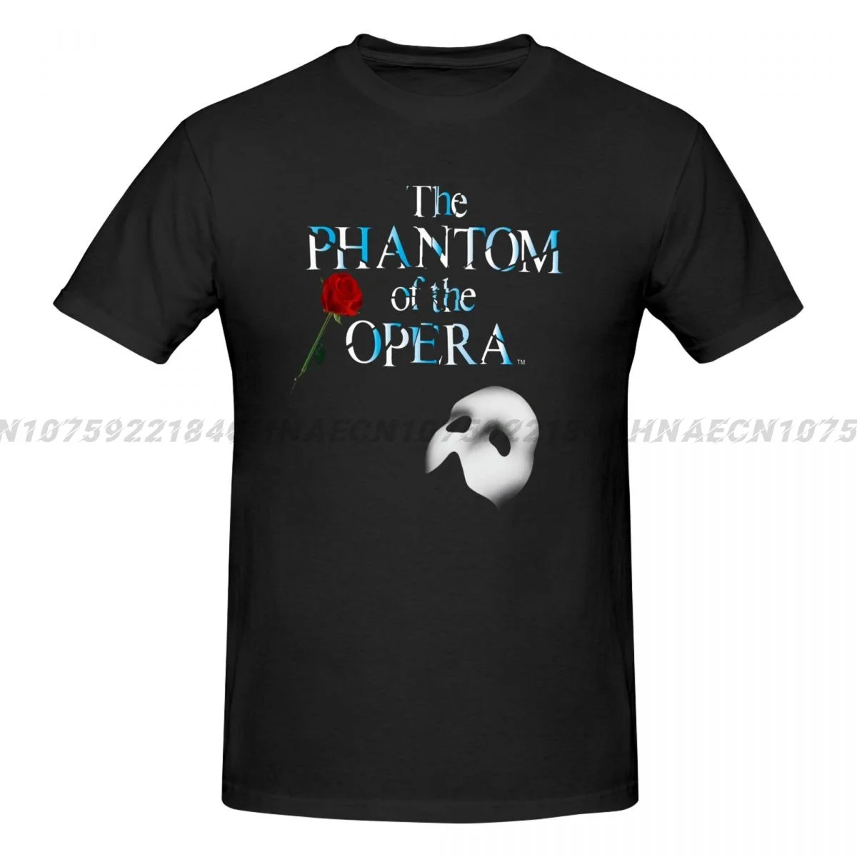 The Phantom Of The Opera Rose Printed T-Shirt Funny Mens Short Sleeve Crew Neck TShirts Oversize Tops Mens Designer T Shirt