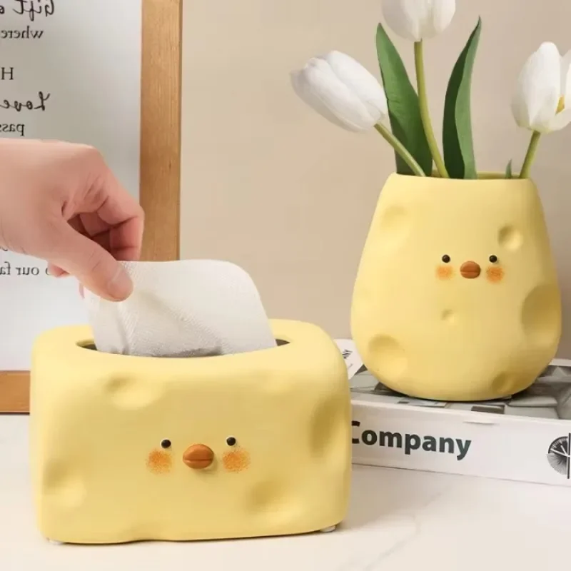 

Коробка из керамической ткани Милая утка, настольные украшения, домашнее украшение для гостиной, бытовое хранилище для салфеток, бокс