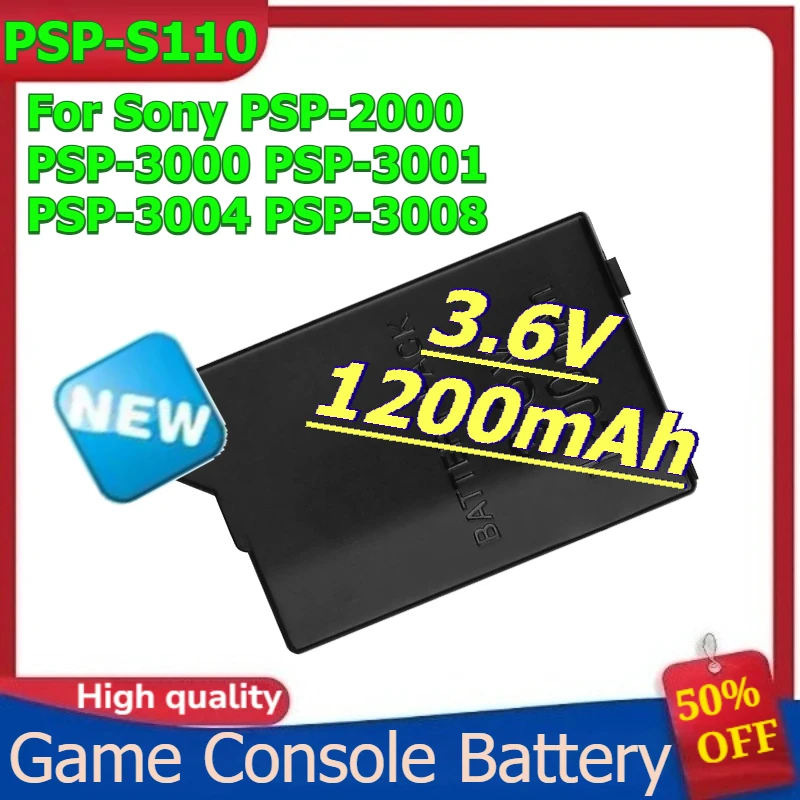 PSP-S110 Battery for Sony PSP-2000 PSP-3000 PSP-3001 PSP-3004 PSP-3008 Game Console Battery 3.6V 1200mAh