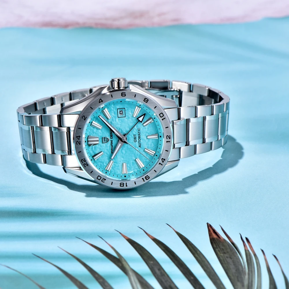 파가니 디자인 2025 신제품 39mm 사막 텍스처 럭셔리 남성 시계 GMT 사파이어 글래스 자동 기계식 비즈니스 시계 남성용