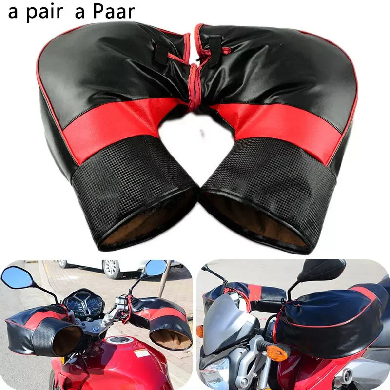 

1Pair Motorcycle Handlebar Gloves Muffs Protective Motorcycle Scooter Thick Warm Grip Handle Bar Rainproof Winter Warmer Gloves