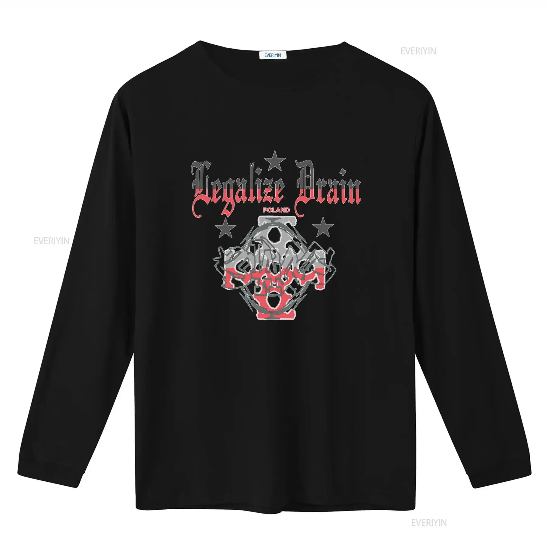 Bladee Legalize Drain Poland Print T shirt for Men Trendy Streetwear Fashion vintage Washed Soft Breathable Versatile