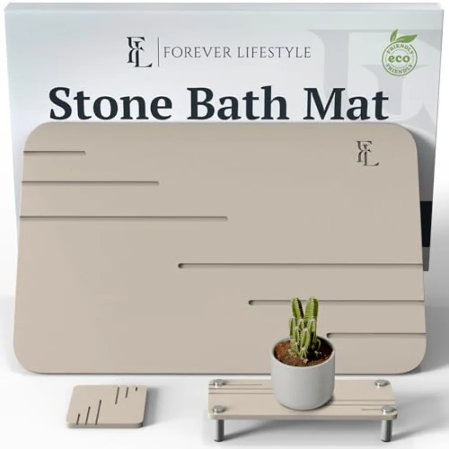 

Stone Bath Mat 24 x 15 in 5-Piece Stone Bath Mat for Bathroom Natural Diatomaceous Earth Bath Mat Stone Shower mat for Kitchen/