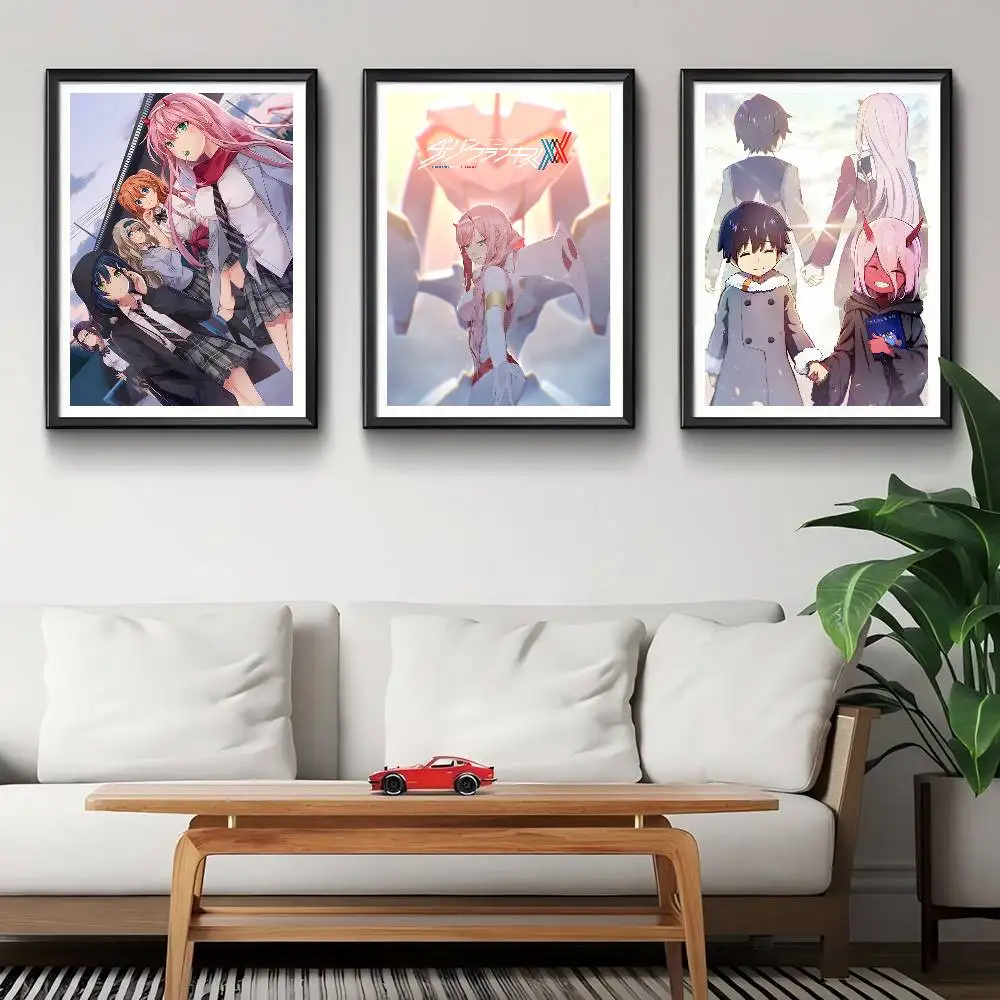 Anime Darling In The Franxx Poster Arte autoadesiva Adesivo di carta impermeabile Decorazione della parete della stanza della casa