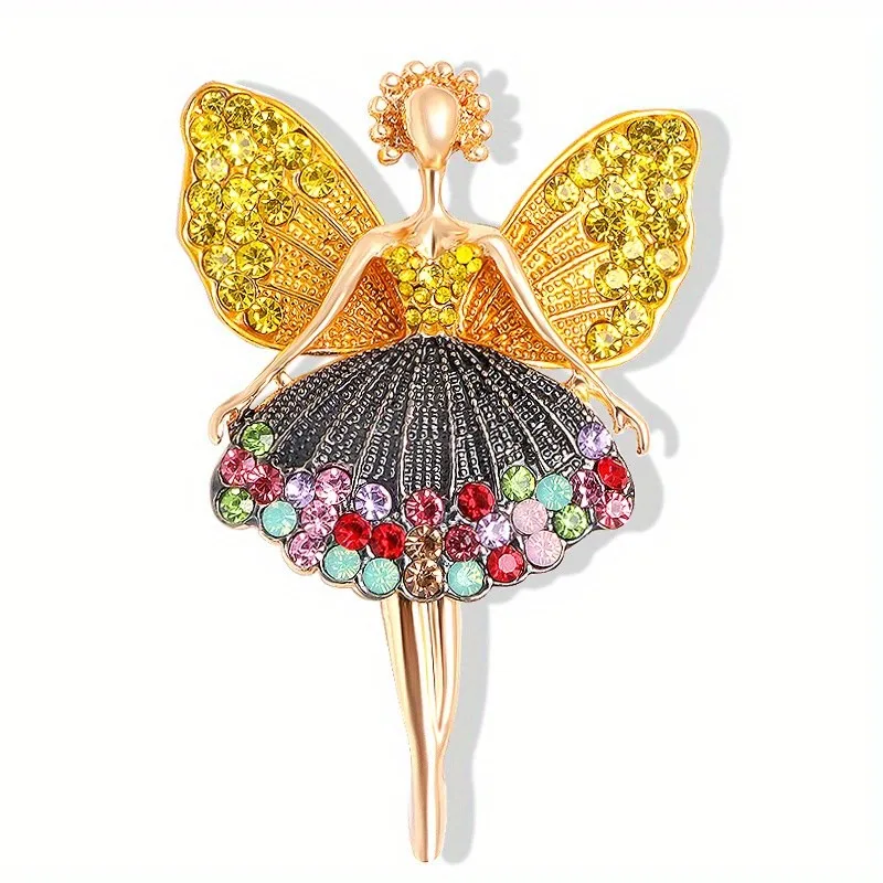 Refinement Ballet Girl Dance Angel Brooch Corsage for Women Personality Sweet Atmosphere Brooch Pin