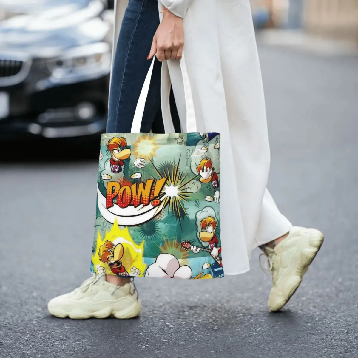 ألعاب الكرتون Rayman Legends أكياس التسوق السيدات قماش حمل حقيبة قابلة للطي المرأة حقيبة كتف حقيبة يد للسفر