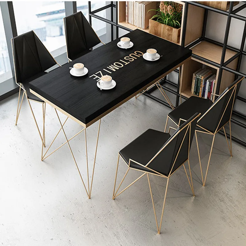 Picture 5: Nordic Internetcasual music bar restaurant dining table chair bar coffee solid wood dining table and chair combination