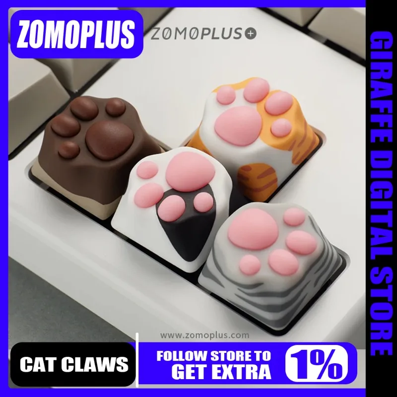 

ZOMO кошачий коготь, оригинальная заводская высота, процесс ЧПУ, многоцветный материал ABS, совместимая с механической клавиатурой, милый подарок для девочки
