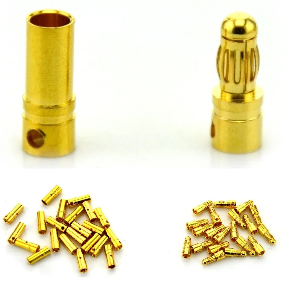 20 /40 pcs 3.5mm Male Female Gold Bullet Banana Connector Plug For ESC Battery Motor ESC