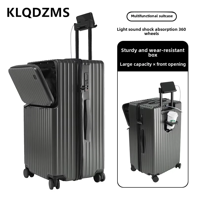 KLQDZMS-maleta multifuncional con carga USB, cubierta de embarque, cubierta de carrito para ordenador portátil, equipaje de cabina para mujer de 20 "24" 26 "28" 30 pulgadas