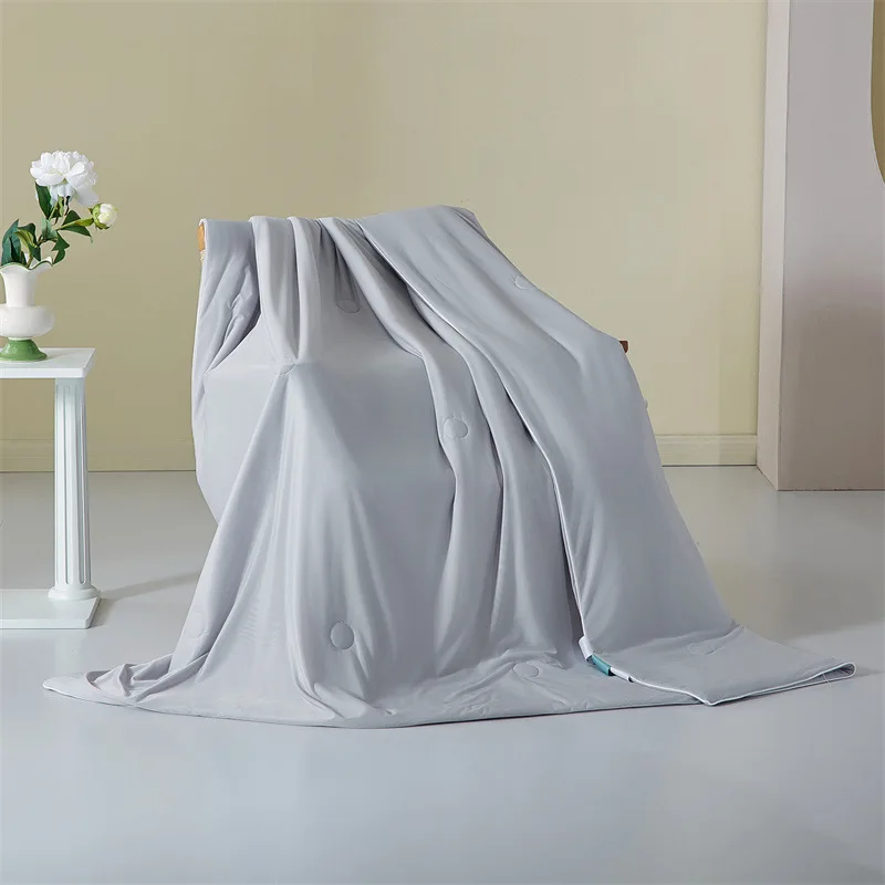 Cool Summer Quilt Thin Soft Touch Single Double Size Blue Pink Grey Air Conditioning Machine Washable Blanket Comforter