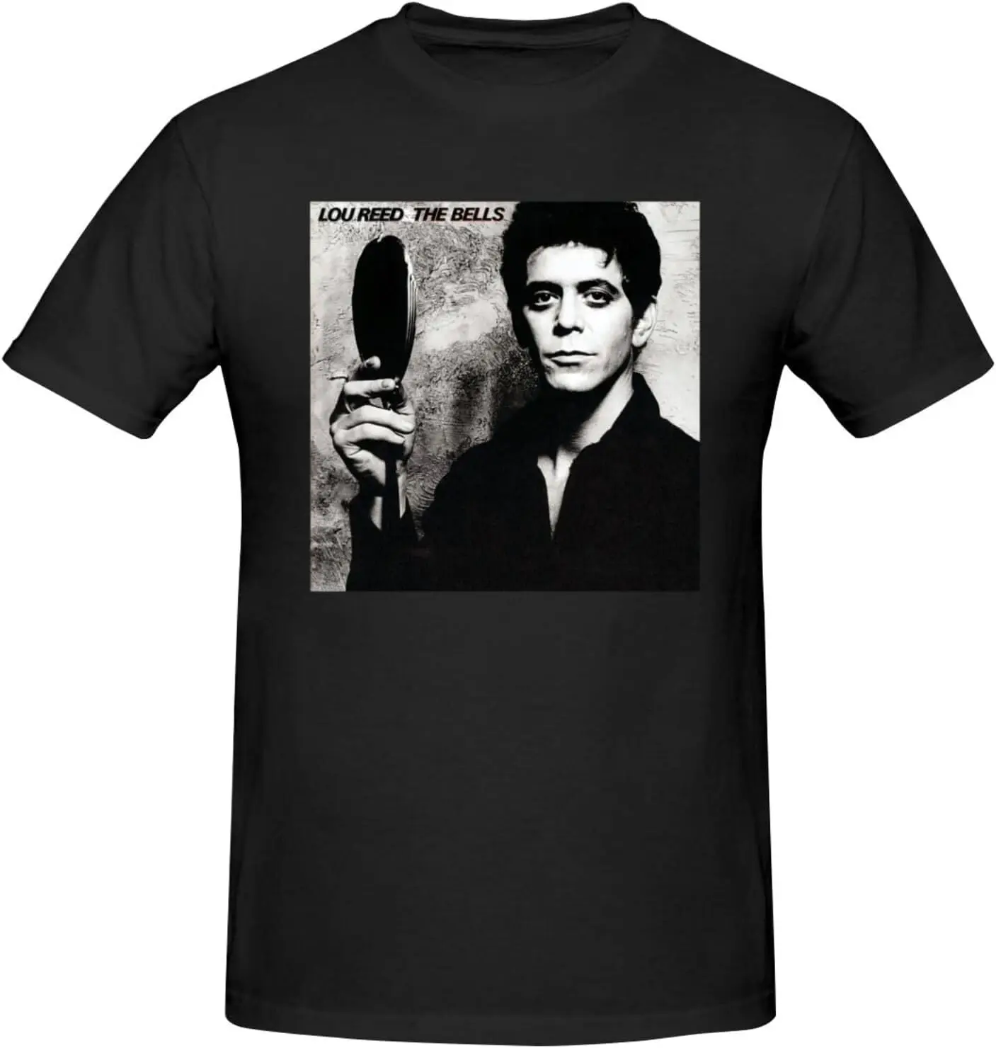 Lou Music Reed Men's Short Sleeve Graphic T-Shirts Casual Novelty Cotton Crewneck Tees Black