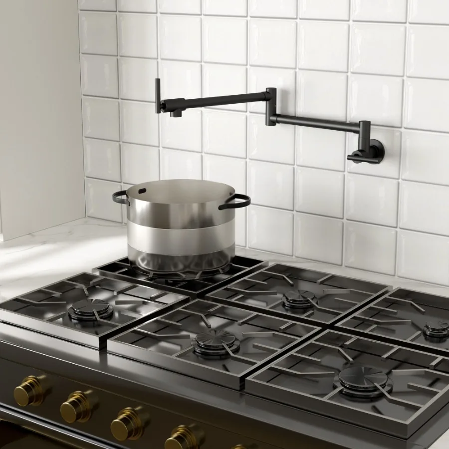 คู่ 360 Rotatable Joints แบบดั้งเดิม Wall Mount เตา Swing ARM พับหม้อ FILLER ก๊อกน้ําห้องครัวคู่พร้อมอะไหล่ C