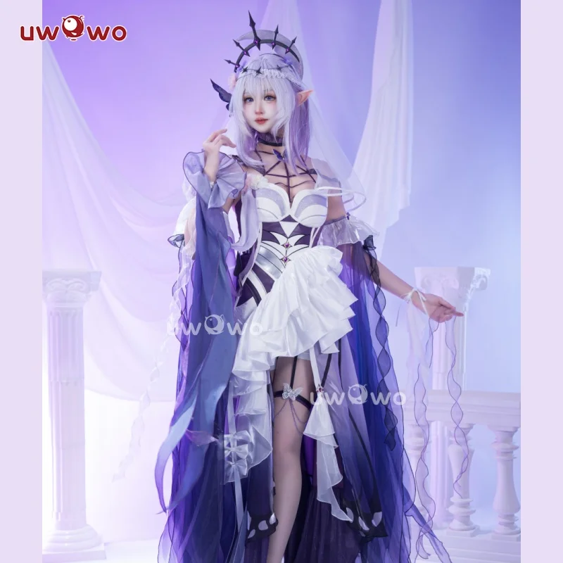 AUF LAGER UWOWO Castorice Cosplay Kostüm aus dem Spiel Honkai Star Rail Fanart Castorice Ethereal Gown Cosplay-Kostüm Halloween-Kostüm