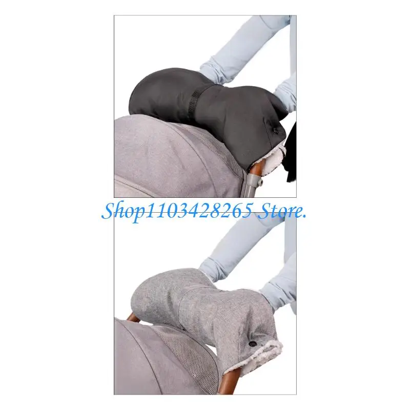 

Winter Strollers Hand Warmer Waterproof Oxford Outer Layer Plush Lined Gloves For Most Pushchairs And Carriages G2TE