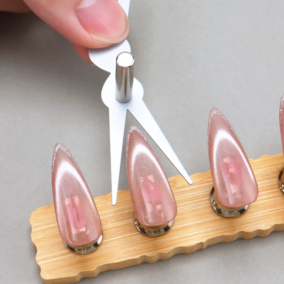 Ensemble d'aimants œil de chat, 2 pièces, outils magnétiques pour ongles en forme de ciseaux à Double tête, effet de pointes françaises, vernis Gel magnétique, manucure pour Nail Art