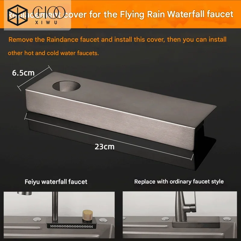 Rain Shower Cascade Faucet Replacement Base Kitchen Sink Retrofit Kit Tool-Free Leak-Proof Installation Water Leakage Repair