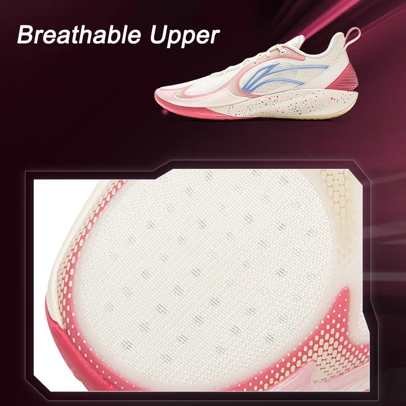 Li-Ning Uomo SHINING II On Court Scarpe da basket BOOM Cuscino Fodera leggera ad alto rimbalzo Scarpe da ginnastica resistenti all'usura ABPV003