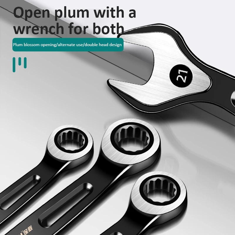 Combination Ring Ratchet Wrench Oscillating Quick Ratchet Open & Ring End Spanners Maintenance Repair Tool Chrome Vanadium Steel