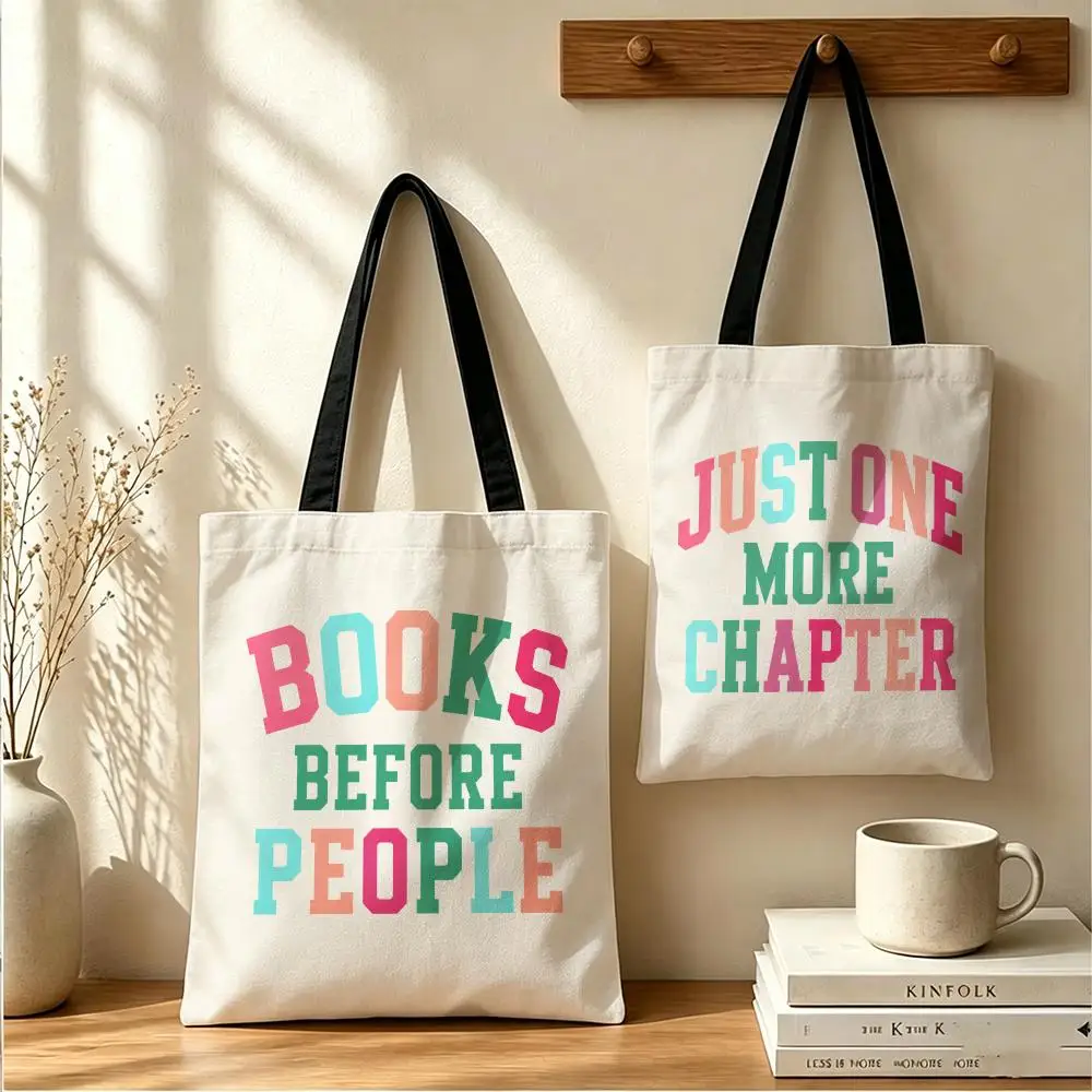 Always Rather Be Reading Storage Bags Large Capacity Canvas Tote Bag Reusable Shoulder Handbag for Daily Shopping Travel
