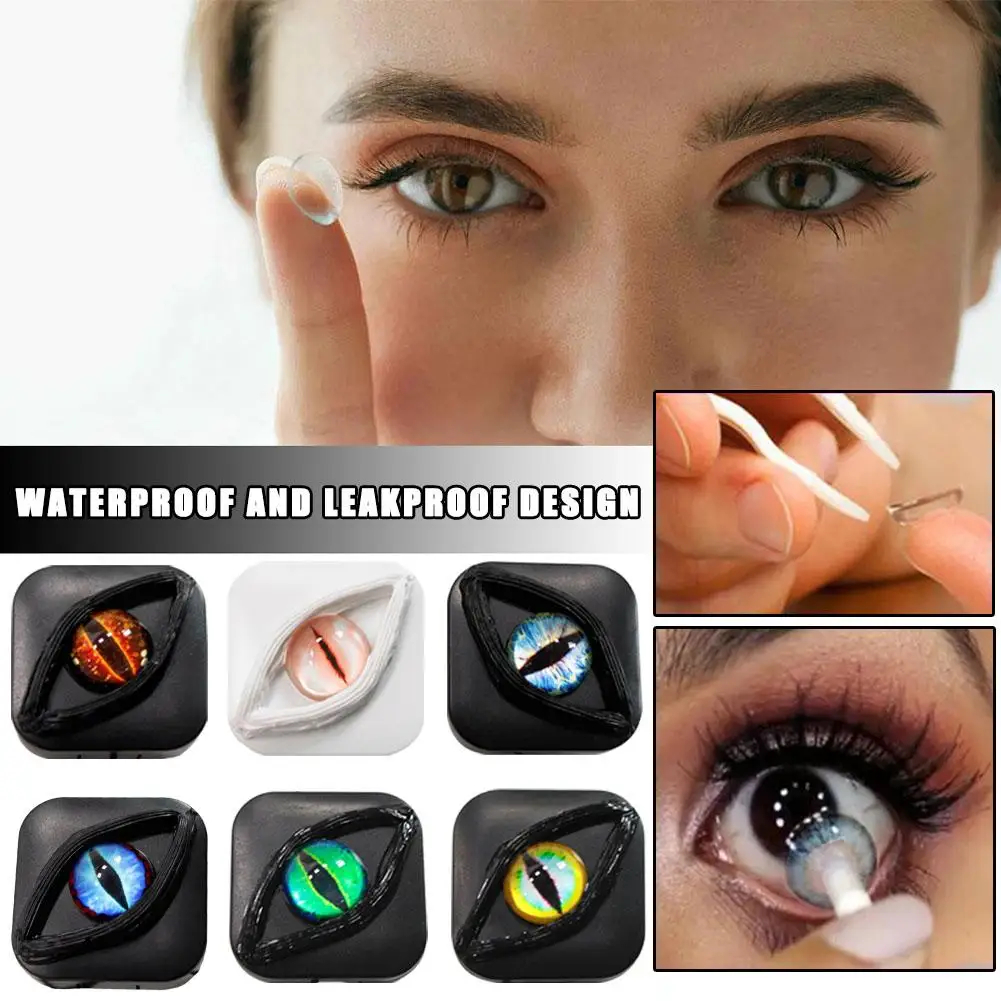 Caja de lentes de contacto Devil's Eye, estuche para gafas de contacto portátil de Color sólido para Kit de viaje, soporte para Kit de cuidado de ojos, estuche para gafas nuevo