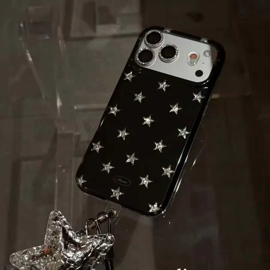 Korean Ins Full Screen Laser Star Shining Phone Case For iPhone Ultra 18 17 AIR 16 15 14 13 12 11 Pro Max Mini Plus Y2K Cover