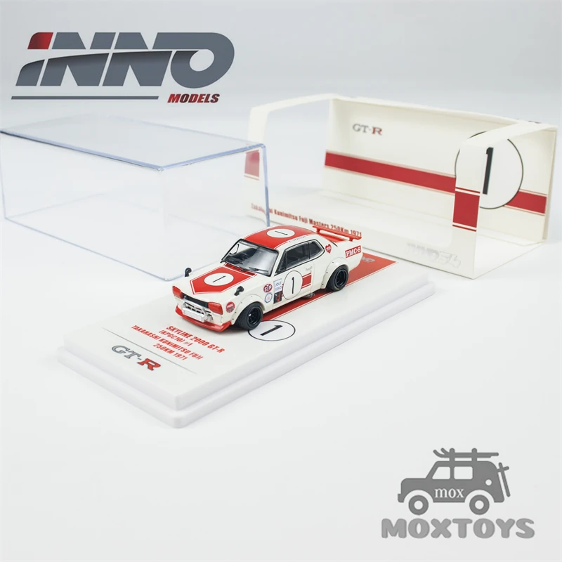 

INNO 1:64 SKYLINE 2000 GT-R KPGC10 #1 Red White Diecast Model Car