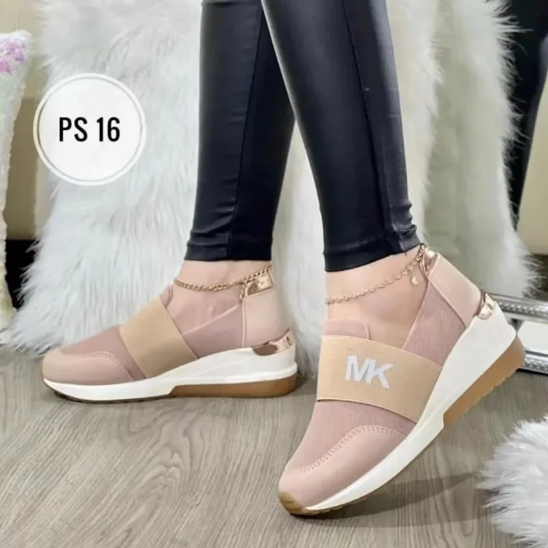 2024 Fashion New Women Casual Vulcanized Shoes Autumn High Quality Thick Bottom Wedge Heel Sports Shoes Student Skateboard Shoes