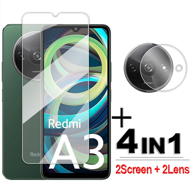 For Xiaomi Redmi A3 Glass Full Glue Clear Screen Protector For Redmi A1 A2 Plus A1 A2 A3 Tempered Glass For Redmi A3 Lens Film