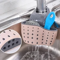 Home Storage Drain Basket Kitchen Sink Holder Adjustable Soap Sponge Shlf Hanging Drain Basket Bag Kitchen Accessories 2