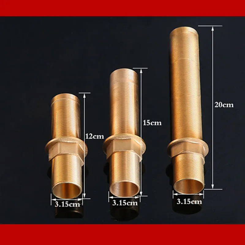 

All-copper bathroom accessories faucet fixing angle, base lengthened threaded pipe 12cm 15cm 20cm nut