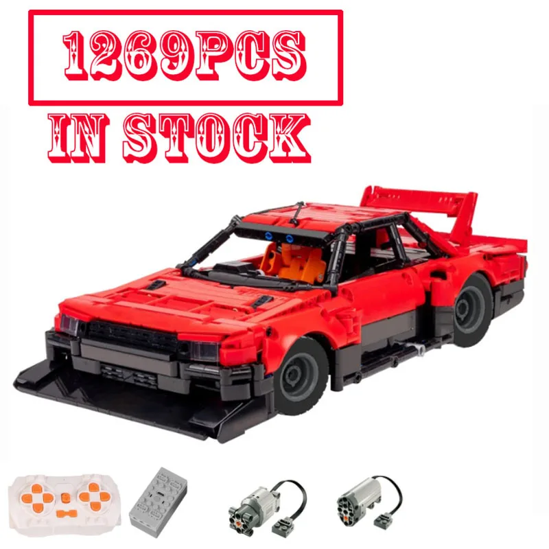 1288Pcs 80s Vintage JDM Sports Car Building Blocks Technic Style Retro Silhouette Race Car DIY Assembly Bricks Collectible Model