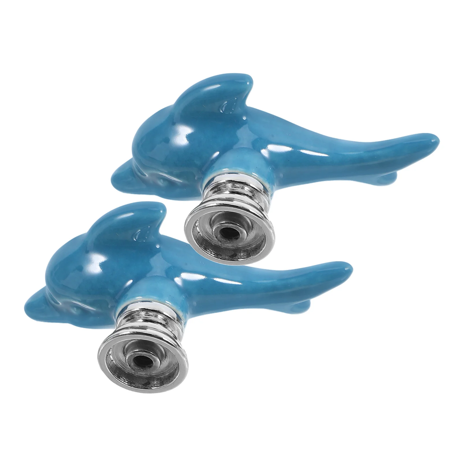 

2pcs European Style Cabinet Handles Durable Drawer Knobs For Kitchen Bathroom Wardrobe Cupboard Furniture Solid Ceramic Dolphin