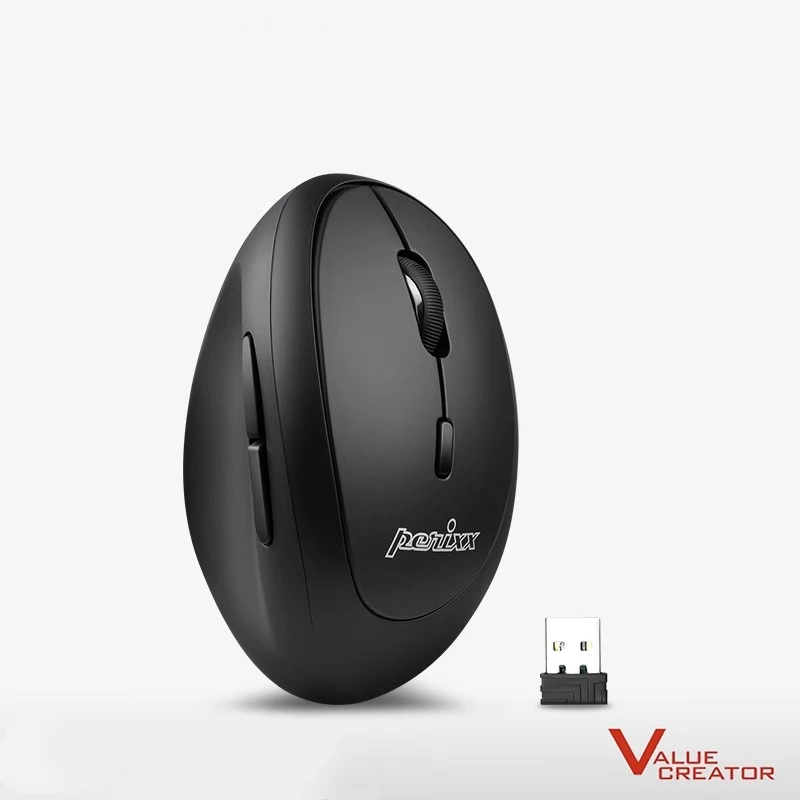 

1pc Germany Perixx PERIMICE-719 Vertical 2.4GHz USB Wireless Mute Mouse Ergonomic Mouse 105mm*58mm*67mm