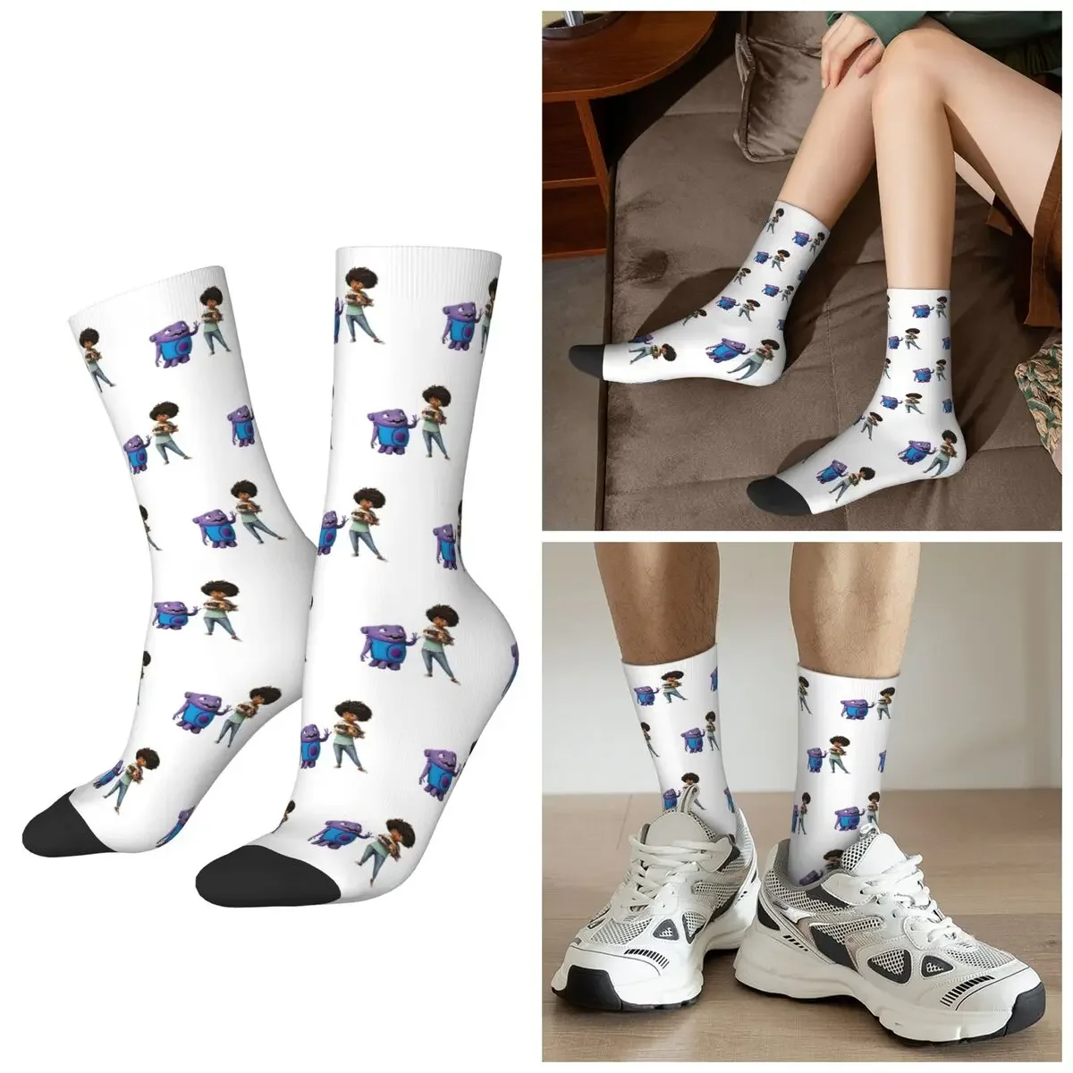 

All Seasons Oh The Boov Socks Harajuku Sport Middle Tube Socks Hip Hop Stockings for Men Women Valentine's Day Gifts