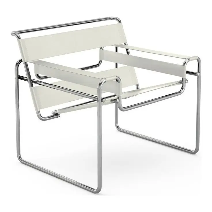 

Bauhaus-Designed Linear Seating Fashionable Fold-Armchairs Seamless Tubular Steel Frame Small Packaged Leisure Chair Hotels