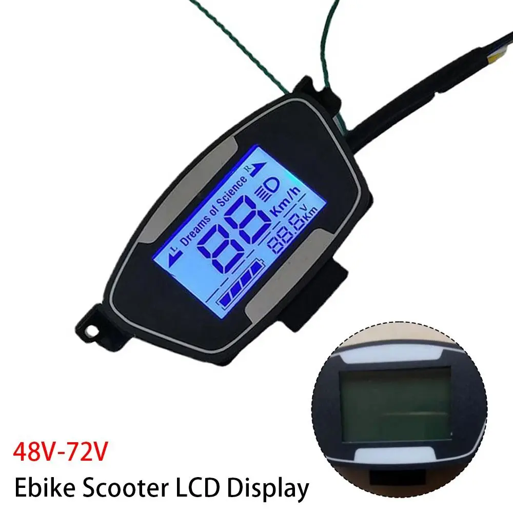 1Pcs Display Accessories Ebike Scooter LCD Display 48-72V with Case Motor Speedmeter Screen 6Pin For Electric Bike E-Bike