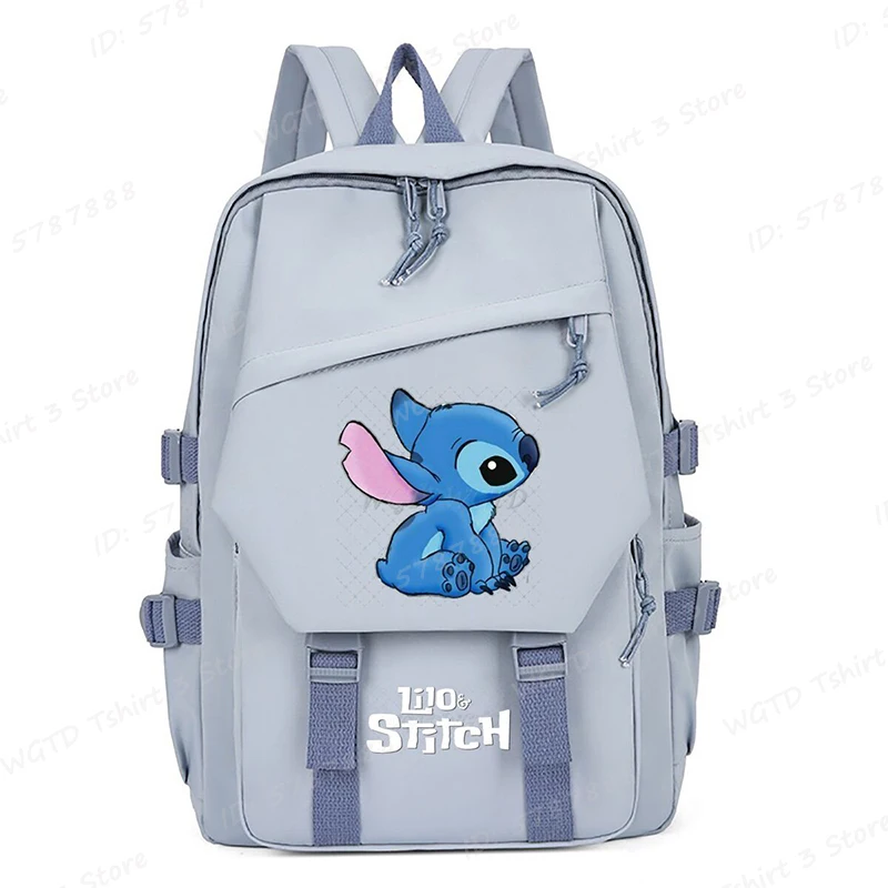 

Милый рюкзак с принтом Disney Lilo Stitch, школьный рюкзак с мультяшным вышивкой для мальчиков и девочек-подростков, большая сумка для книг, женская дорожная сумка