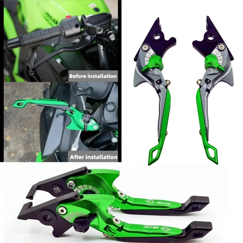 5D shark head style For Kawasaki Zephyr 550 1991-1999 ZXR400L 1991-2003 Motorcycle foldable adjustable handle lever