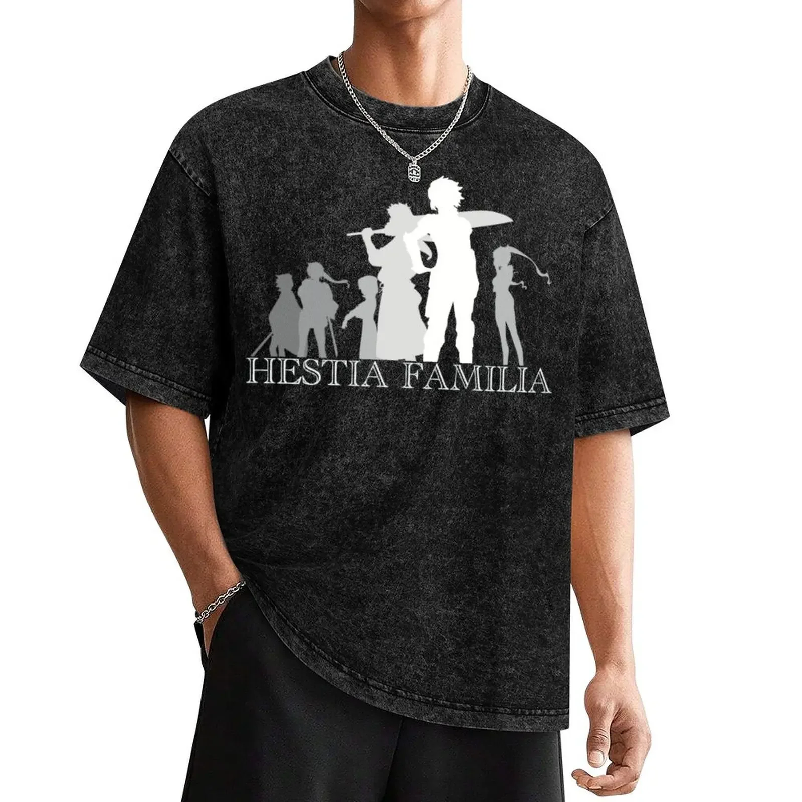 silhouette design of familia hestia members from anime danmachi or is it wrong to pick up girl in dungeon drawn in pop a T-Shirt