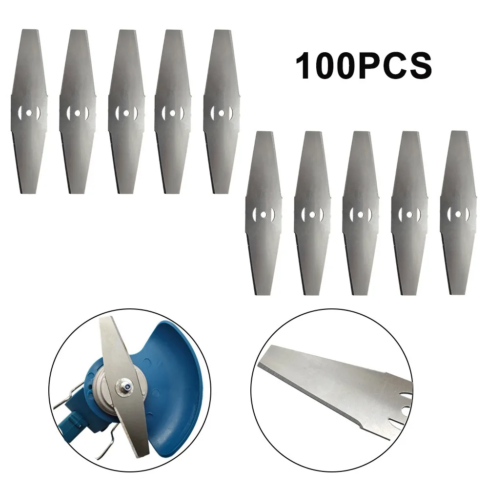 100x 150mm Metal Grass String Trimmer Head Replacement Saw Blades Lawn Mower Fittings Parts Home Garden Power Tools Replacement