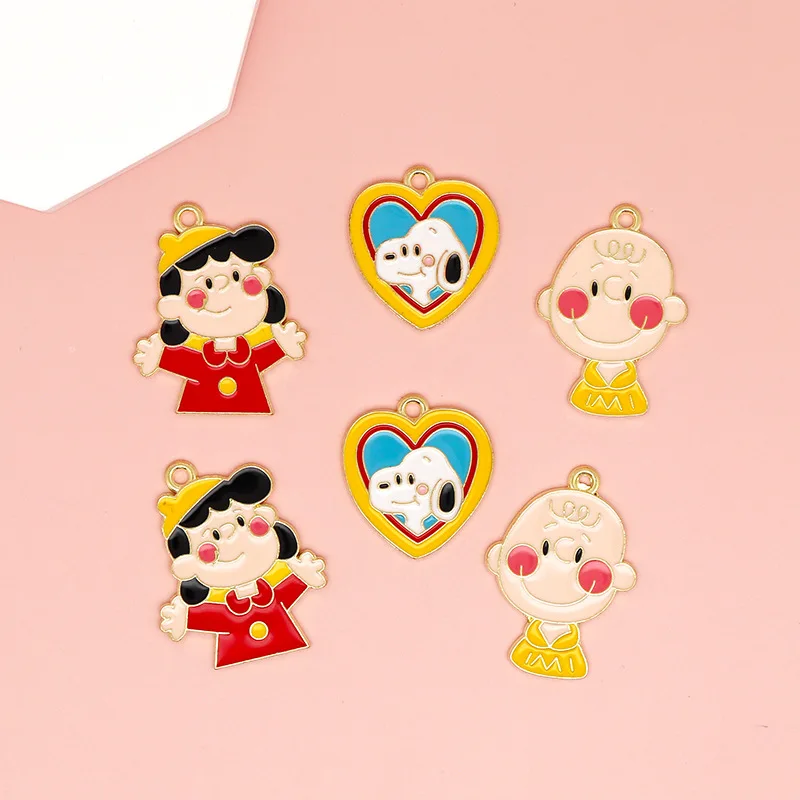 10 قطع سنوبي أقراط قلادة معدنية سحر قلادة المفاتيح DIY المواد اليدوية