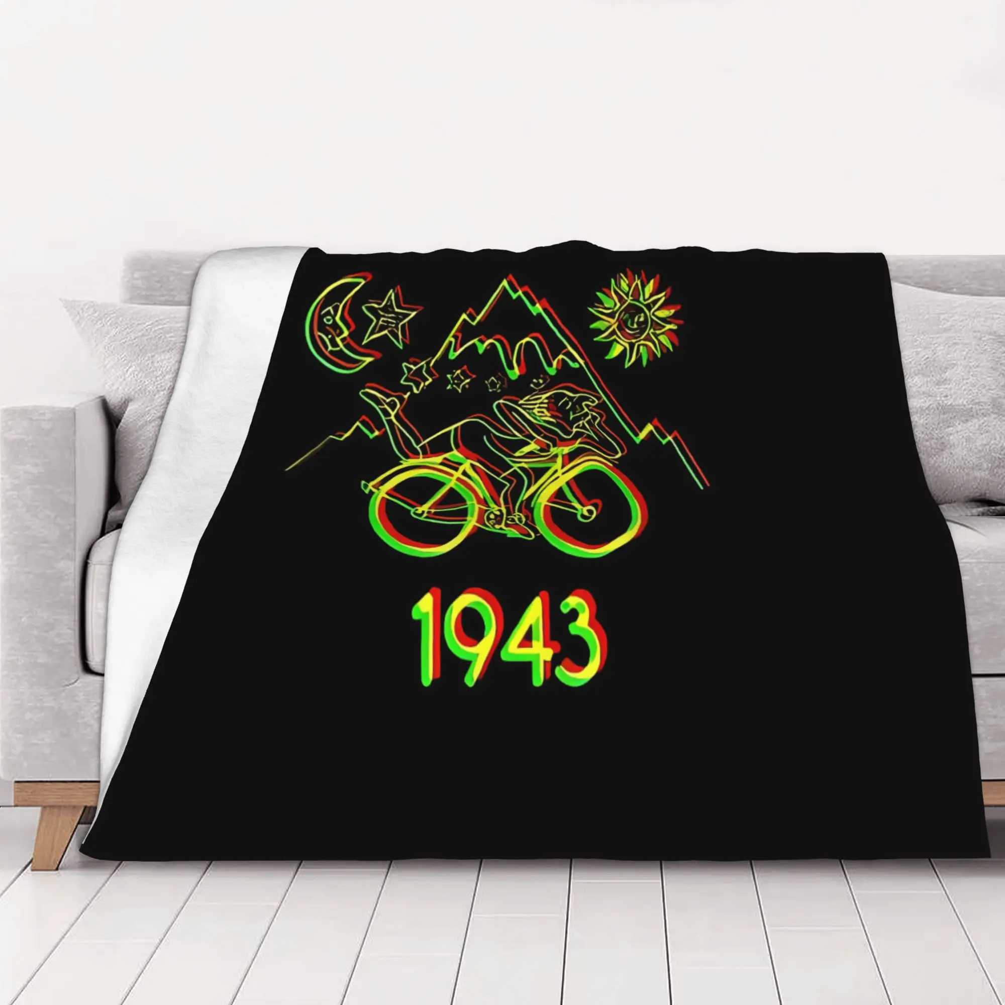 1PC home Cute Room Decor Classic Blanket Throw Blanket Albert Hoffman LSD Bicycle Day Novelty Warm Blanket All Season