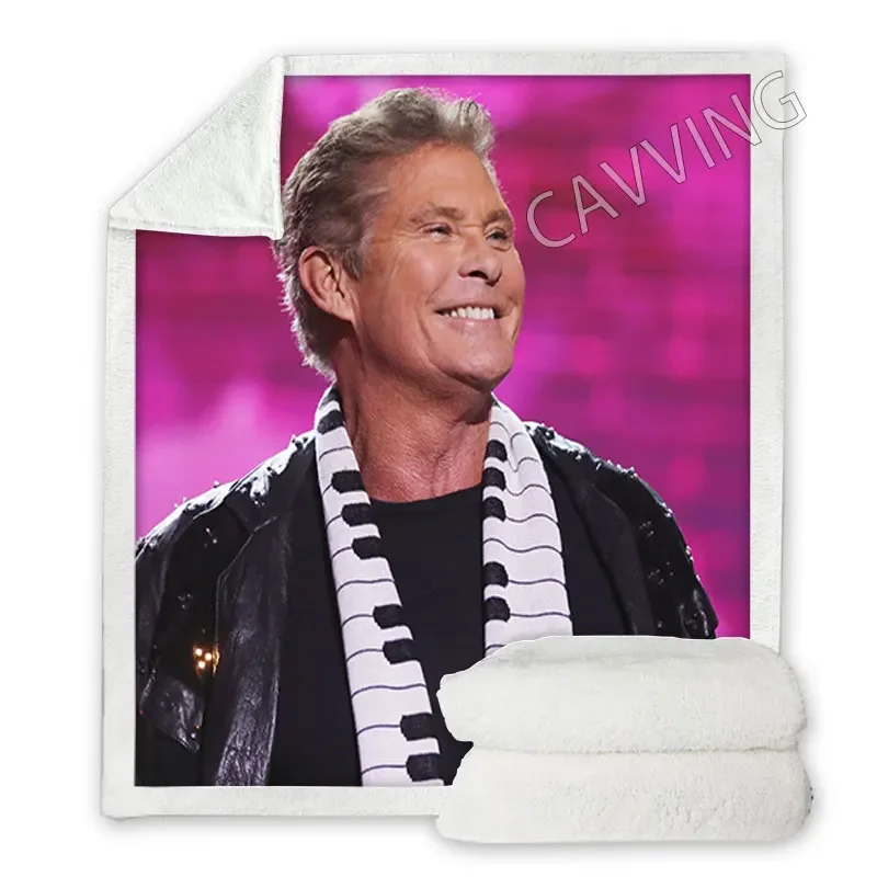 

David Hasselhoff 3D Printed Sherpa Blanket Rectangle Blanket Home Textiles Fleece Wearable Blanket Throw Blankets