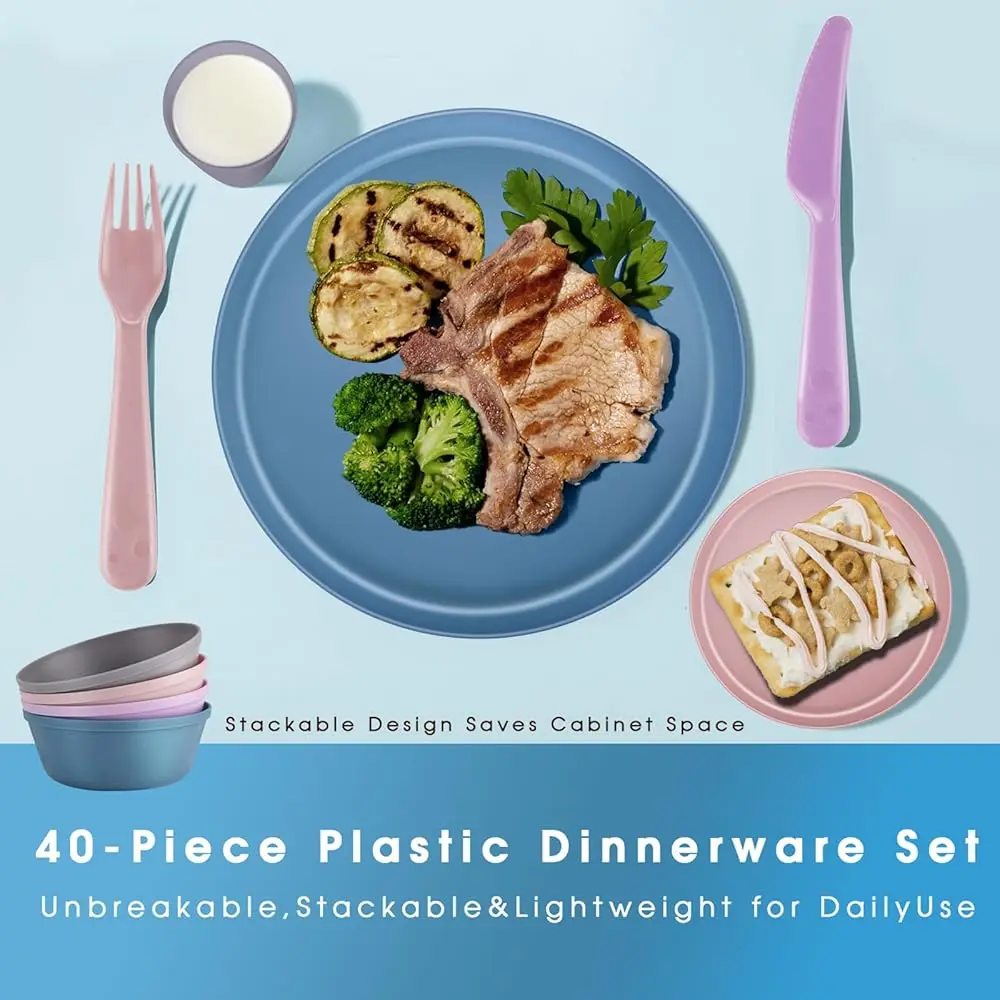 40-Piece Pastel Dinnerware Set 2