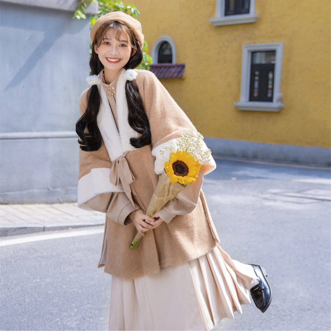 Winter Hanfu 2024 Women Ming Dynasty Top Pleated Skirt Thickened Coat Plush Lady Chinese Traditional Antique Suit Modern Chinese