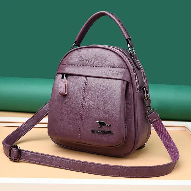 Pu Soft Leather One Shoulder Two Shoulders Bag Female 2023 New Versatile Large Capacity Multifunctional