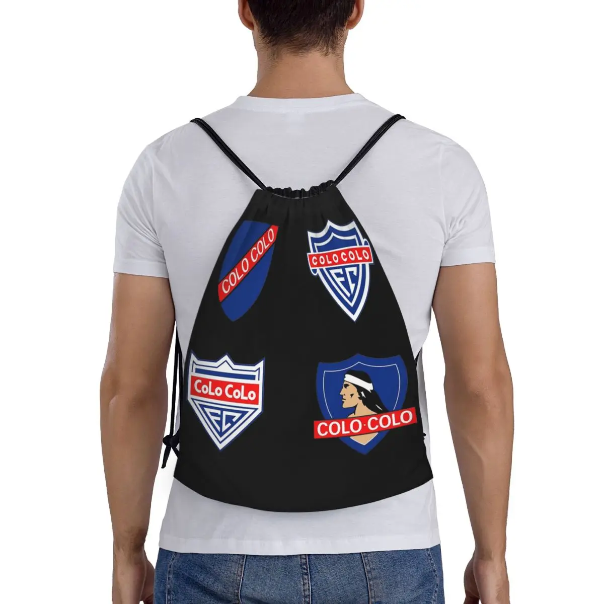 Social Y Deportivo Colo-Colo Backpacks Fashion Drawstring Bags Sports Bag Book Bags for Man Woman Students