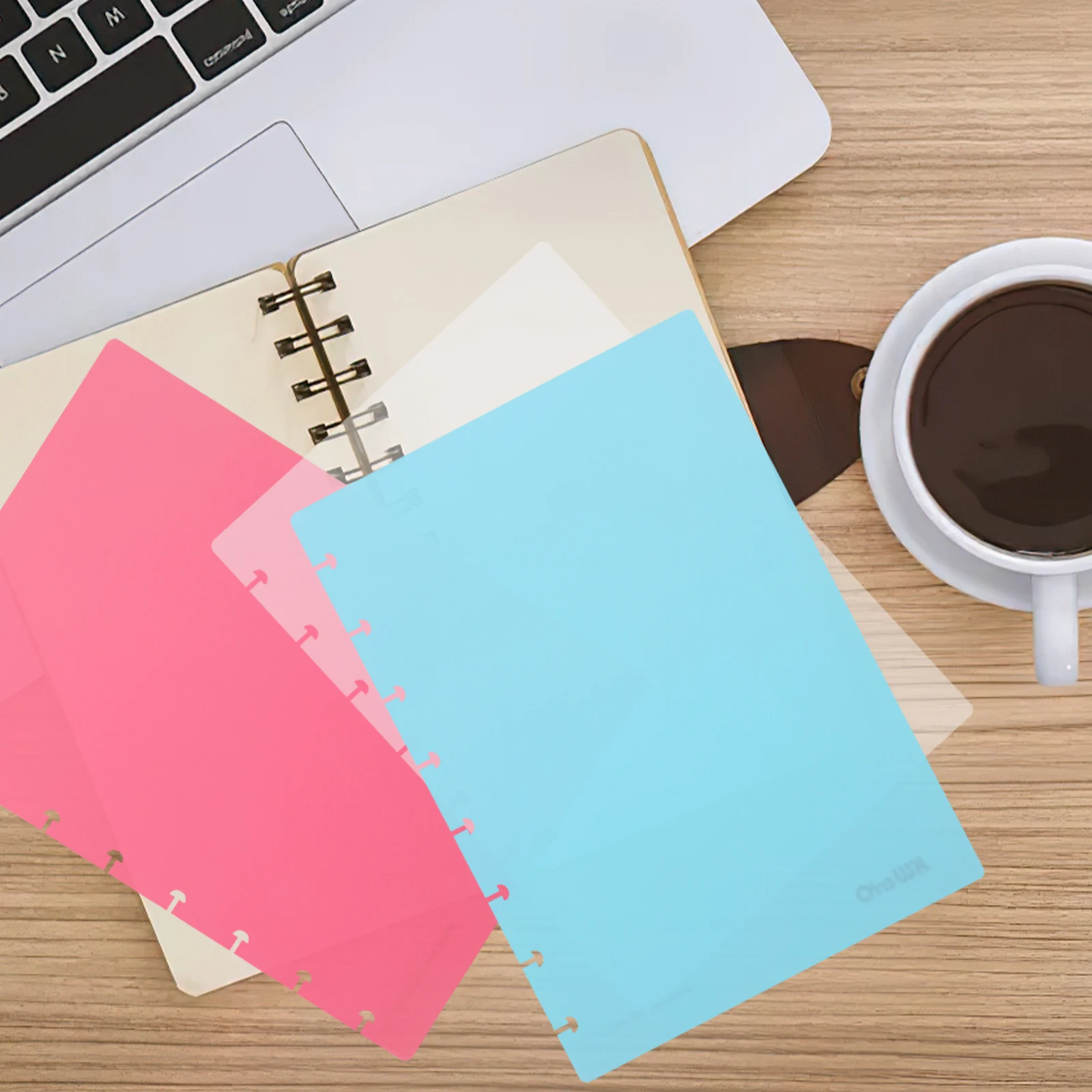 

8 Sheets A5 Loose leaf Cover Binder Notebook Shell Pp Supplies Pastel Colors Material Modern Design Versatile Use