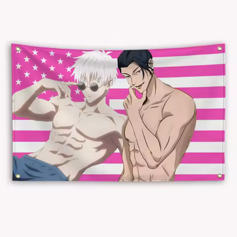 Anime Jujutsu Kaisen American Flag Gojo Satoru Geto Suguru Banner Itadori Yuji Tapestry Flaga Garage Flags Outdoor Decor Custom